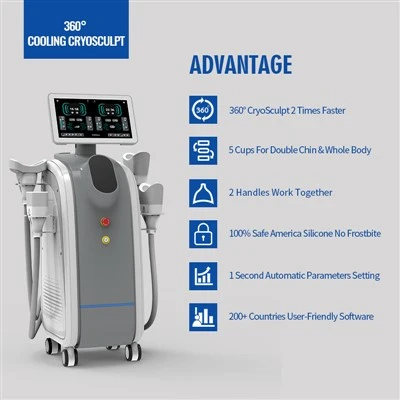 Peiriant Rhewi Braster Cryolipolysis Fertigol 5 Yn Trin Colli Corff Pwerus